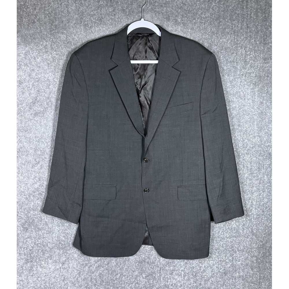 Jos A Bank Suit Sport Coat Blazer Mens Size 43R Brown-Gray Wool Pockets 2 Button